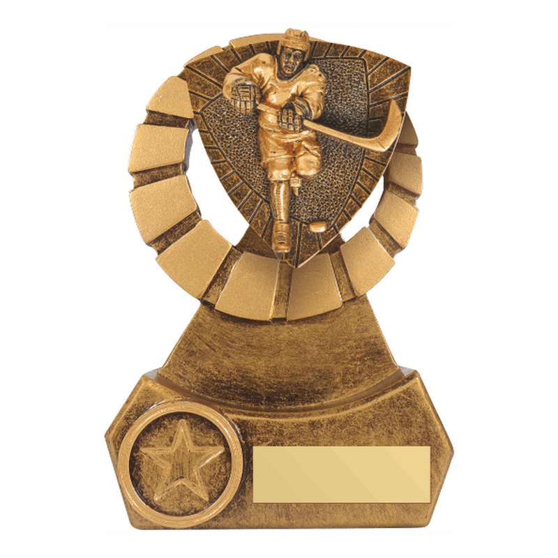 Antique Gold Resin Ice Hockey Award 140mm – Ant Gold