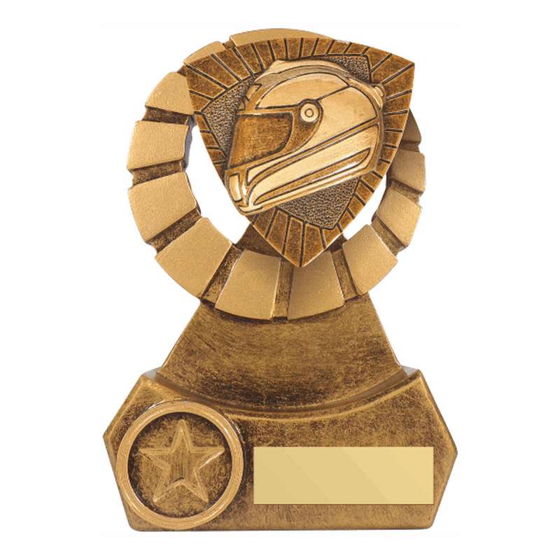 Antique Gold Resin Motor Sport Helmet Award 140mm – Ant Gold
