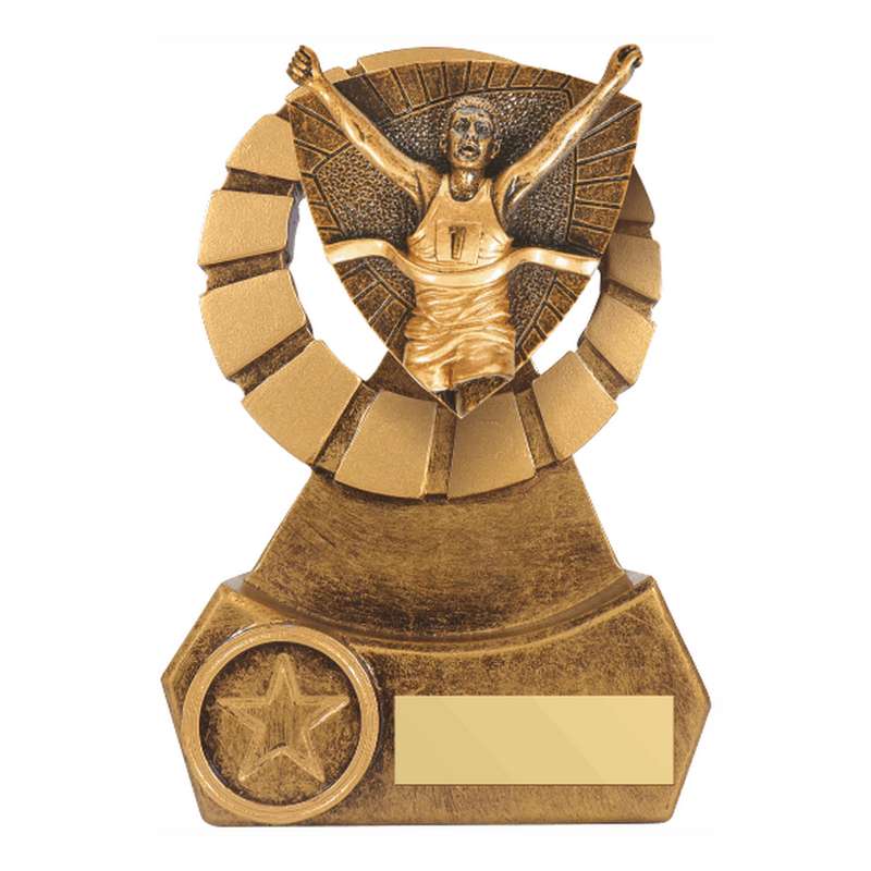 Antique Gold Resin Male Runner Award 140mm – Ant Gold