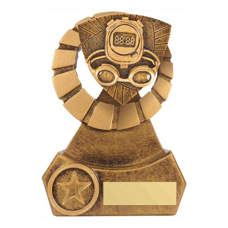 Antique Gold Resin Swimming Award 140mm – Ant Gold