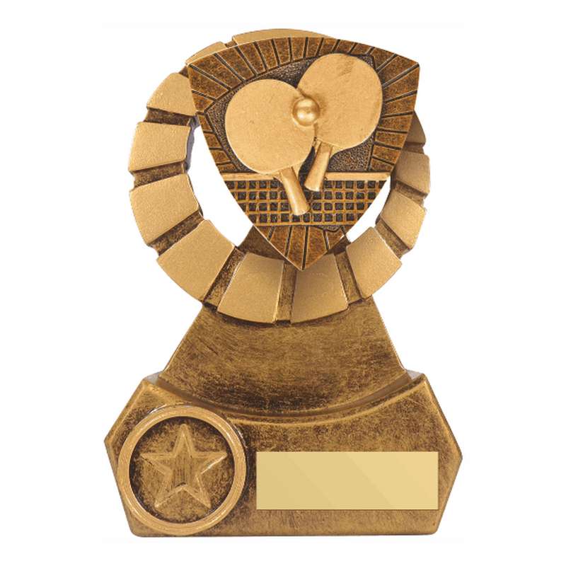 Antique Gold Resin Table Tennis Award 140mm – Ant Gold
