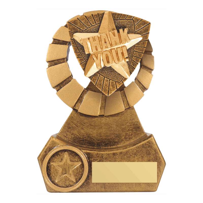 Antique Gold Resin Thank You Award 140mm – Ant Gold