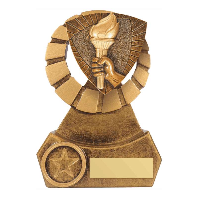Antique Gold Resin Torch Award 140mm – Ant Gold