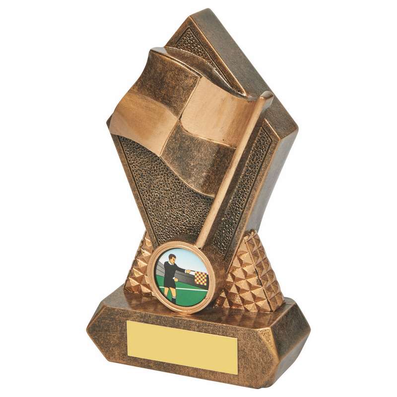 Antique Gold Assistant Referee Resin Trophy 150mm – Ant Gold