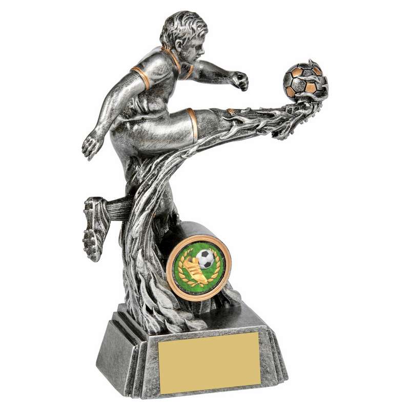 Silver Male Action Flame Resin Trophy 130mm – Ant Silver