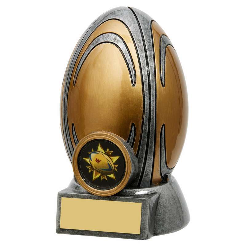Antique Silver Rugby Ball Trophy 120mm – Ant Silver