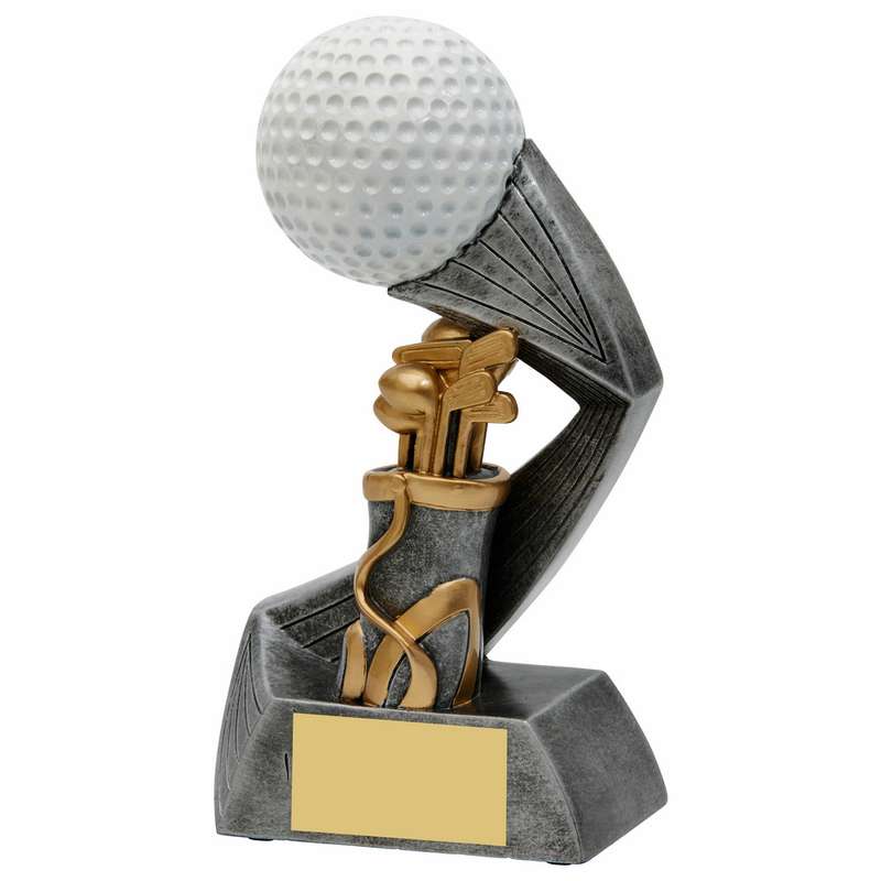 Antique Silver Resin Golf Ball/Bag Award 130mm – Ant Silver