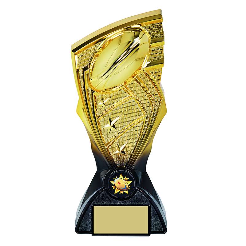 170mm Gold/Black RUGBY Shard Trophy – Gold/Black