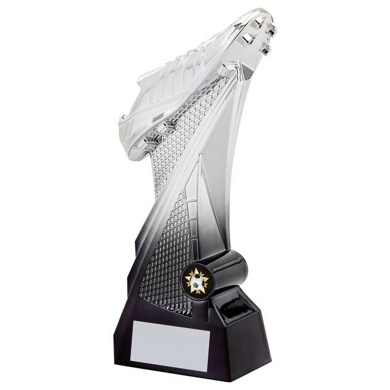 2 Tone Silver/Black Avastar Football Boot Trophy 200mm – Silver/Black