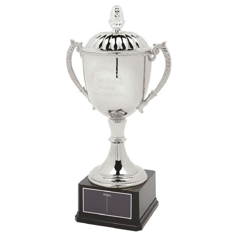 Classic Nickel Plated Cup with Lid 340mm – Silver