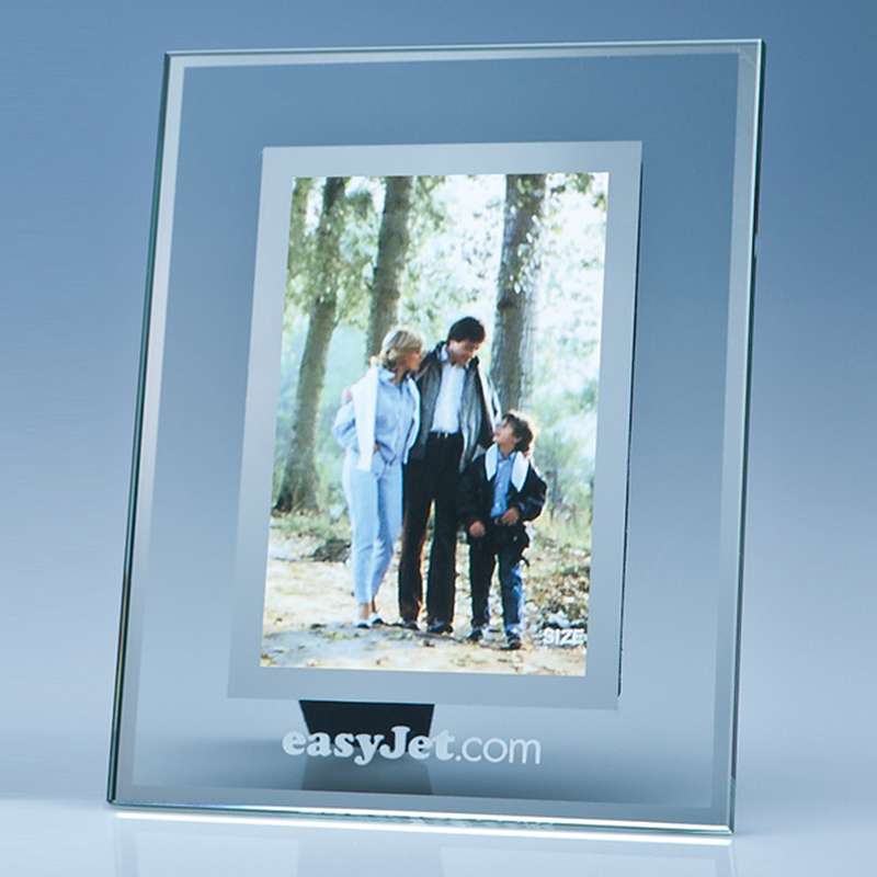Clear Glass Frame with a Mirror Inlay for 4″ x 6″ Photo, V