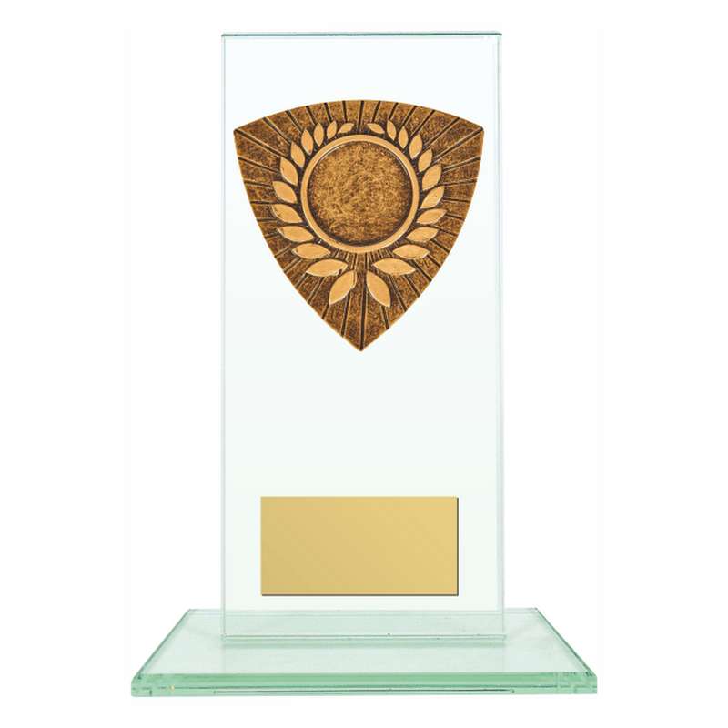 Jade Glass Stand Award with Resin Wreath Adapter Trim 160mm – Clear