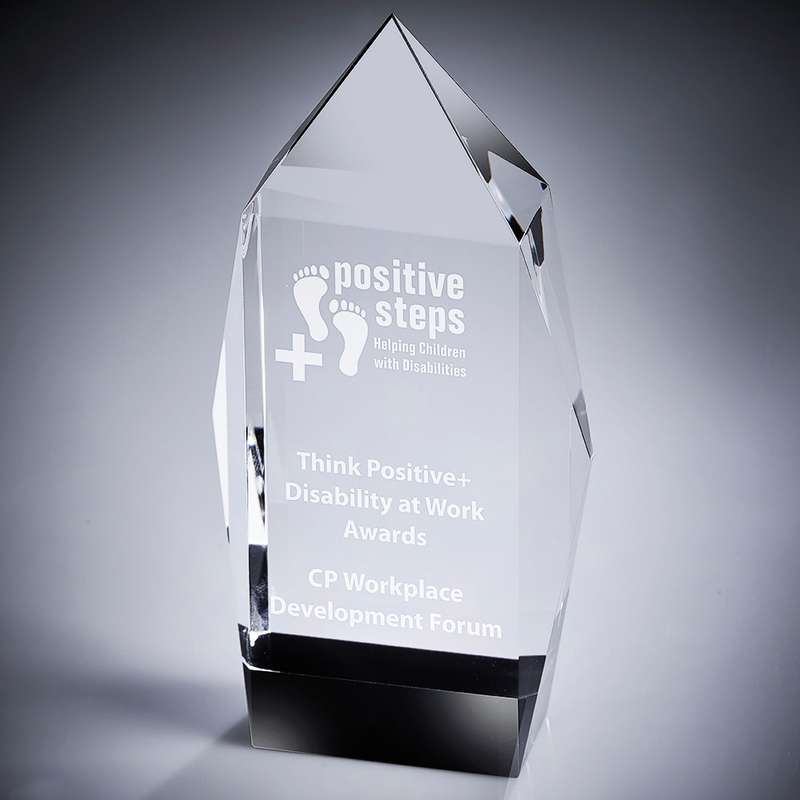 Clear Crystal Award with Black Base (In Presentation Case) 190mm – Clear