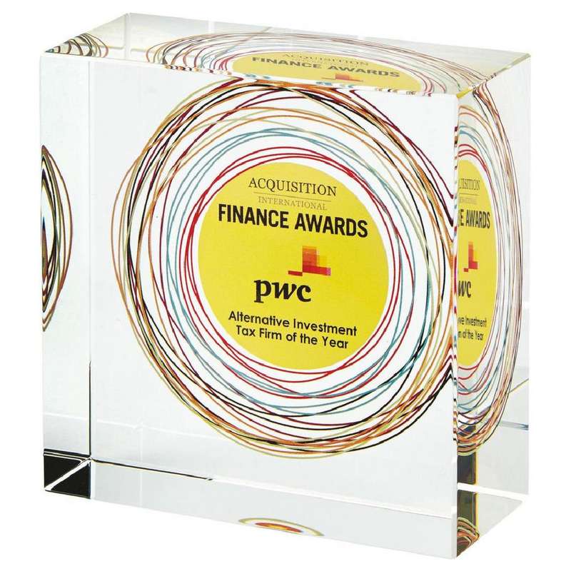 Crystal Block Award for Colour Printing (In Pres Case) 100mm – Clear