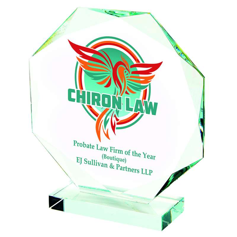 Crystal Octagon Award for Colour Printing (In Presentation Case) 165mm – Clear