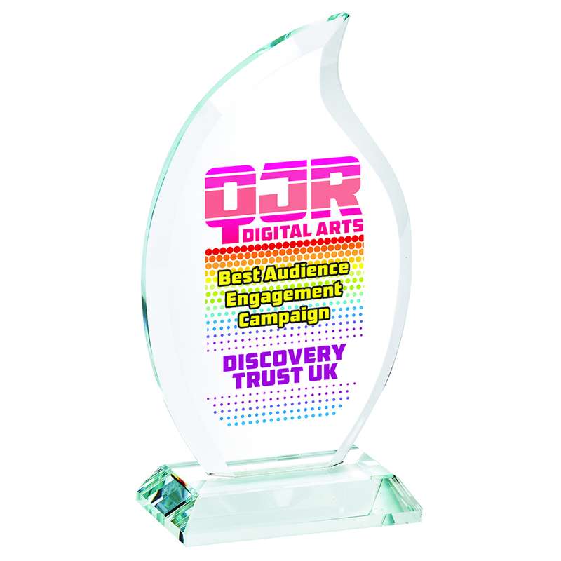 Clear Glass Flame Stand Award for Colour Printing (In Presentation Case) 145mm – Clear