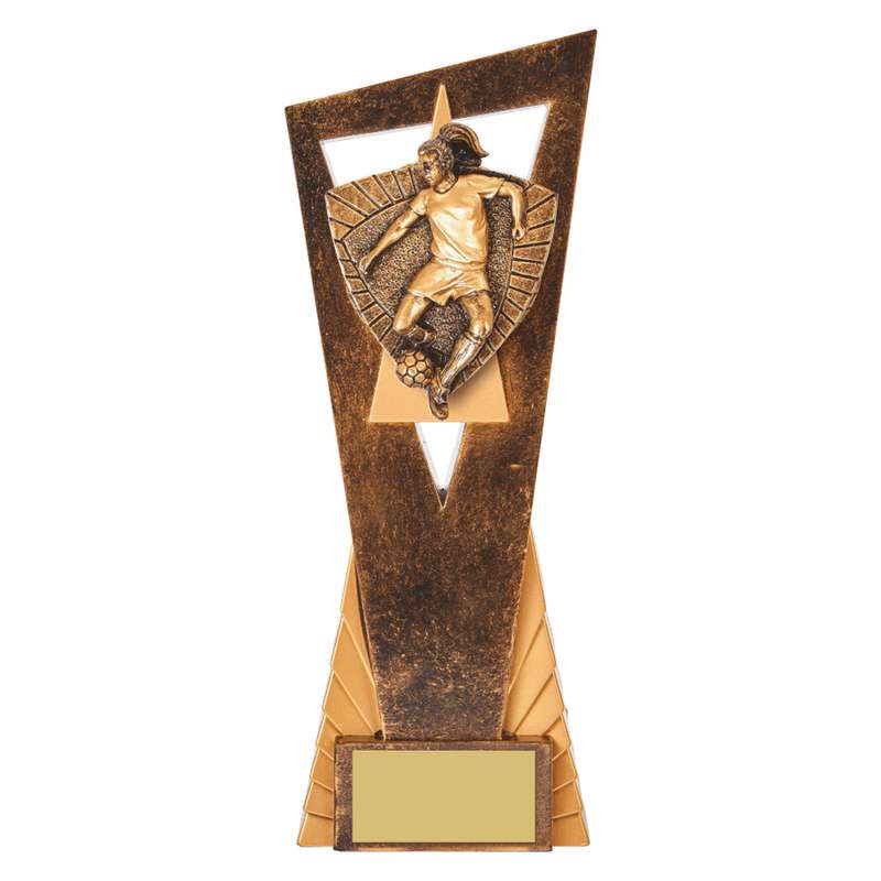 Antique Gold Edge Female Football Award 230mm – Ant Gold