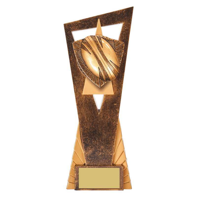 Antique Gold Edge Rugby Ball Award 230mm – Ant Gold