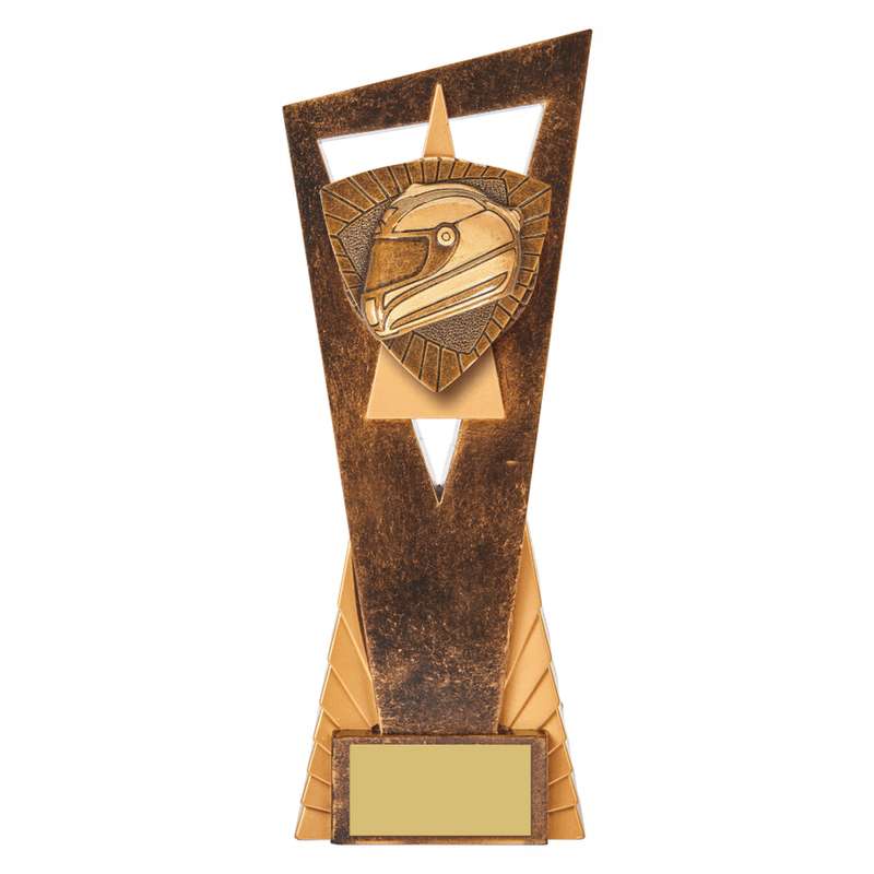 Antique Gold Edge Motor Sport Helmet Award 230mm – Ant Gold