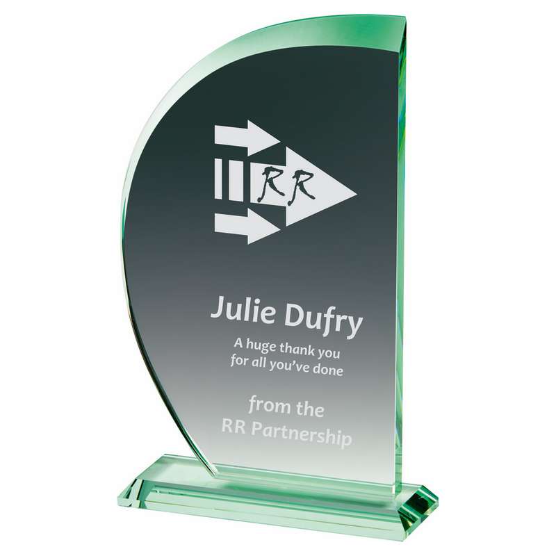 Jade Glass “Sail” ( in Presentation Case) Award 180mm – Jade