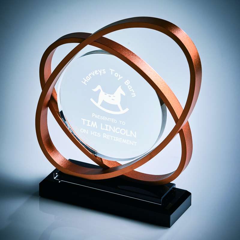 Glass and Aluminium Award – Gold 200mm – Clear
