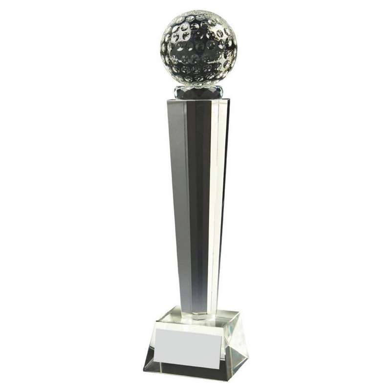 Crystal Column Golf Ball Award (In Presentation Case) 240mm – Clear