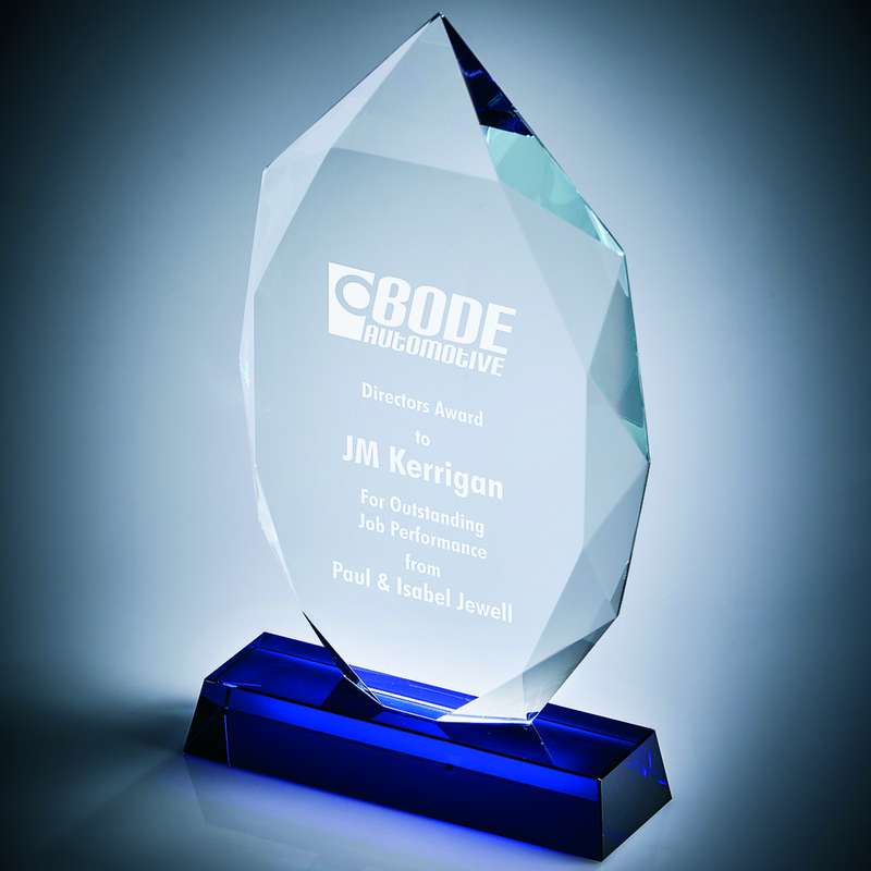 Clear Blue Glass Award 260mm – Blue
