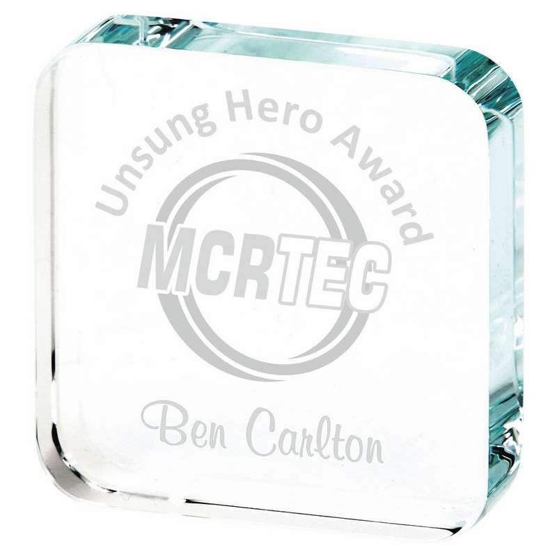 Clear Glass Square Mini Award 65mm – Clear