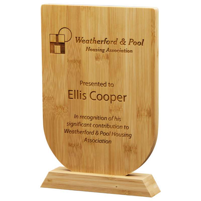 Bamboo Stand Plaque 225mm – Light Oak