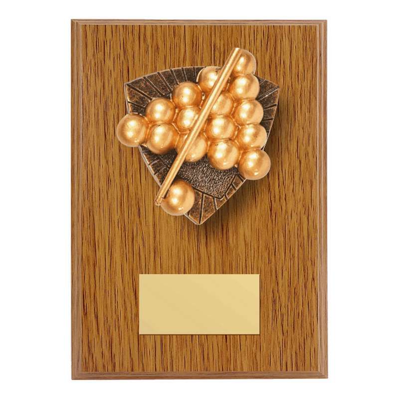 Wood Plaque with Resin Snooker /Pool Trim 150mm – Light Oak