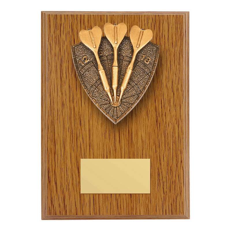 Wood Plaque with Resin Darts Trim 150mm – Light Oak