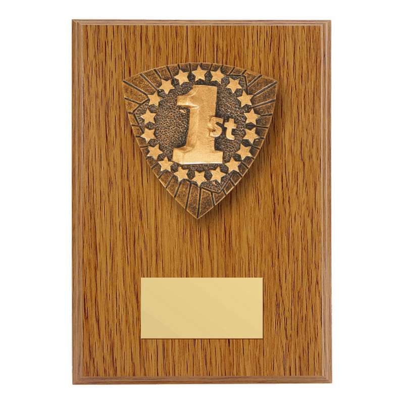 Wood Plaque with Resin 1st Trim 150mm – Light Oak