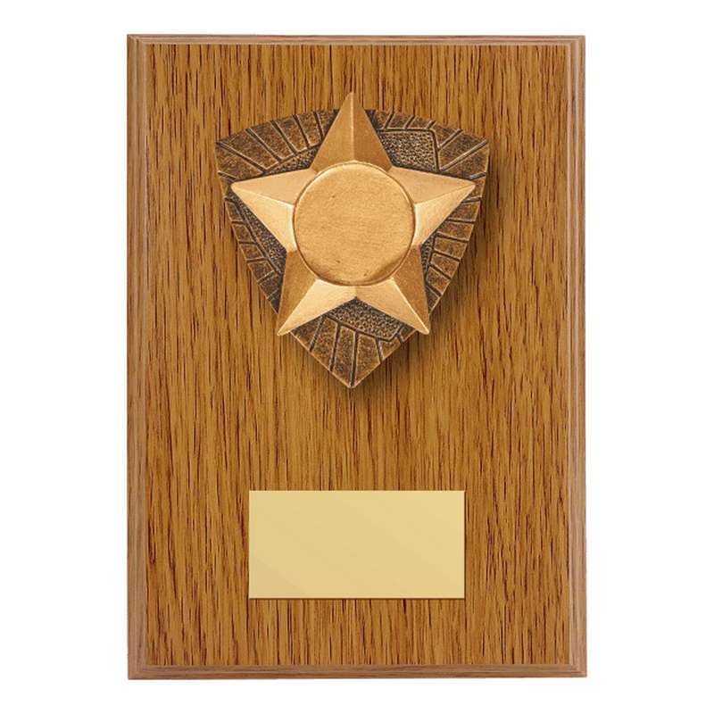 Wood Plaque with Resin Star Adapter Trim 150mm – Light Oak