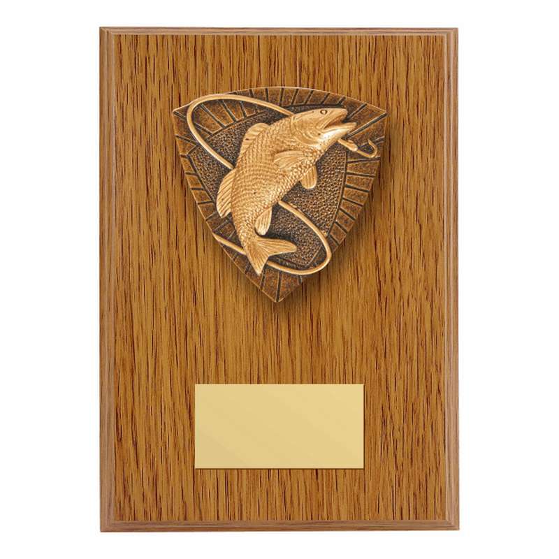 Wood Plaque with Resin Fishing Trim 150mm – Light Oak