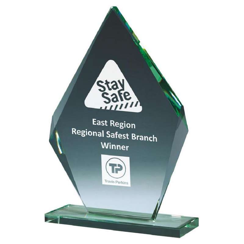 Beveled Jade Glass Diamond Stand Award 135mm – Jade
