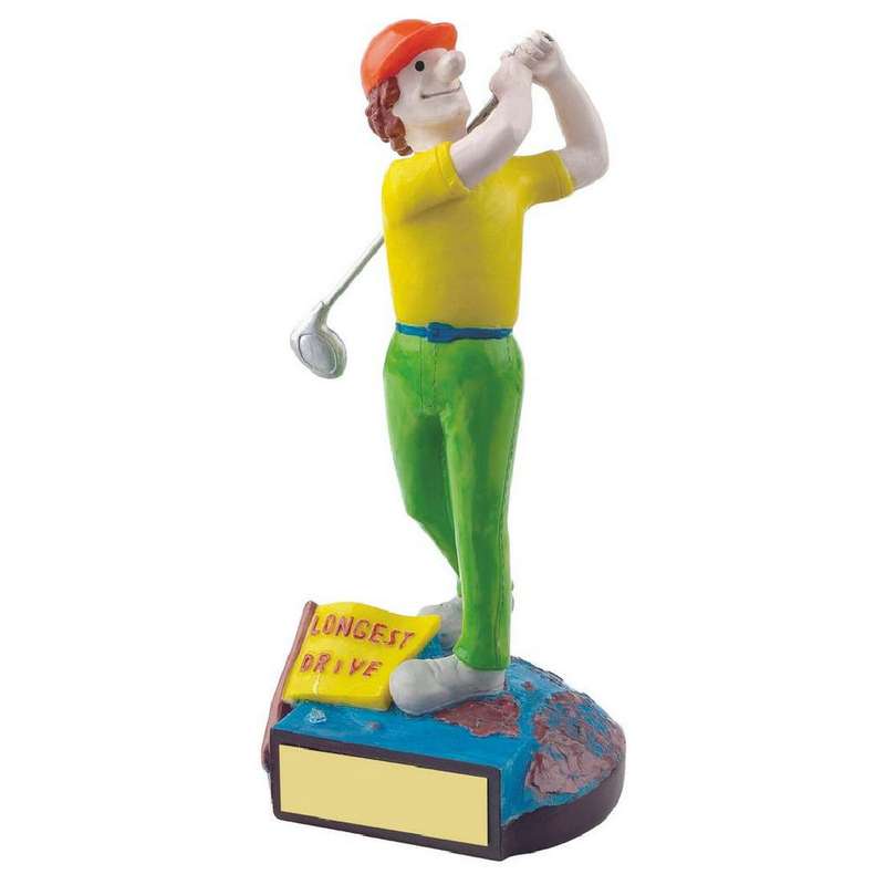 Longest Drive Novelty Golf Trophy 180mm – Multicoloured