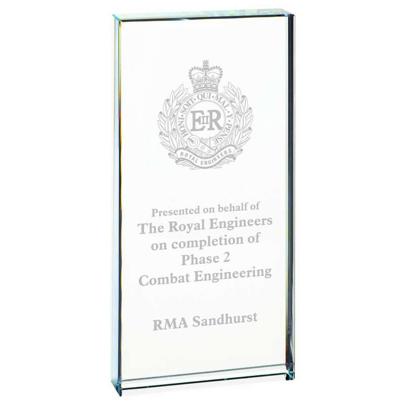 Clear Glass Rectangular Stand (In Presentation Case) Award 140mm – Clear