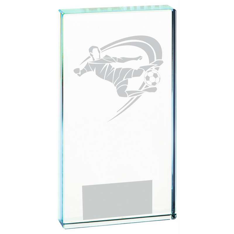 Clear Glass Football Award (Male) 140mm – Clear