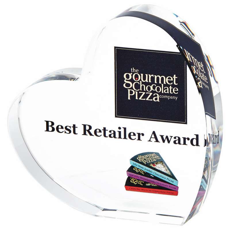 Heart Shaped Award in Presentation Case 100mm – Clear