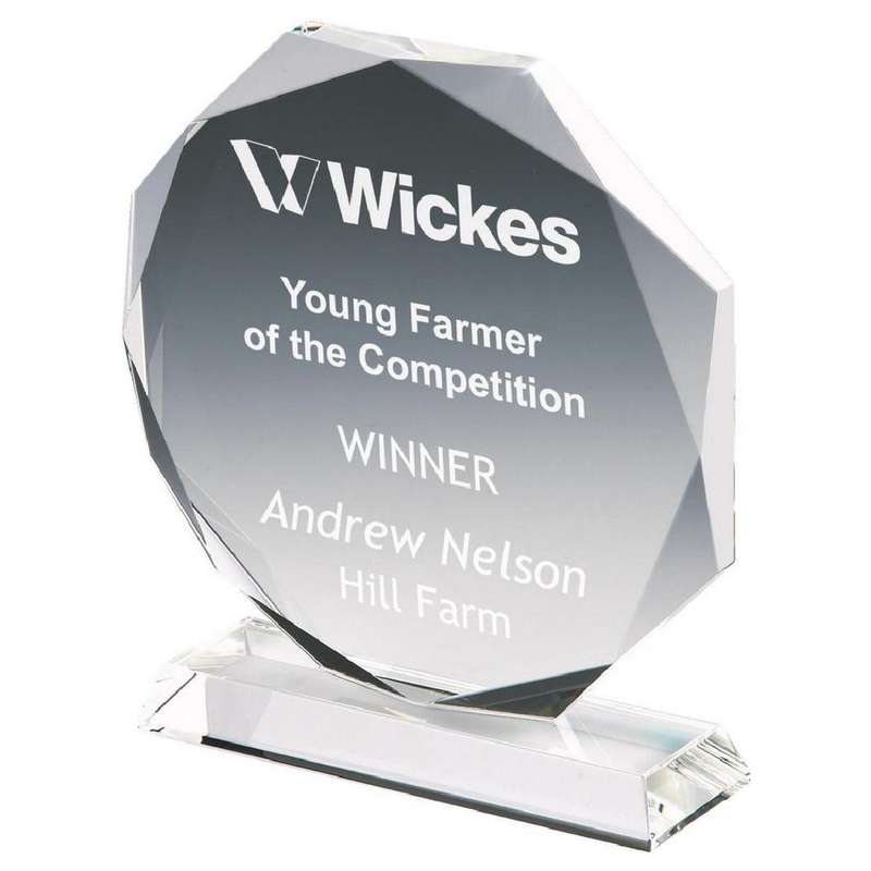 Crystal Octagonal Stand Award (In Presentation Case) 120mm – Clear