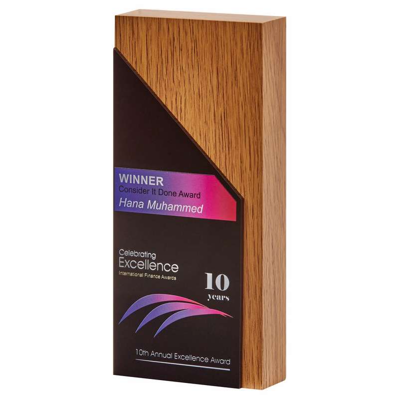 Wood Plaque with Laminate Front 160mm – Light Oak